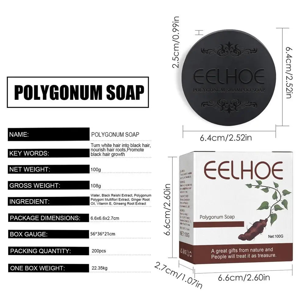 Polygonum Hair Darkening Shampoo Soap Bar Repair Gray White Hair Color To Black Shampoo Soap Nourishing Shampoo Soap Bar