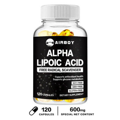 Airboy Alpha Lipoic Acid 600mg – Brain, Heart & Nerve Health Antioxidant