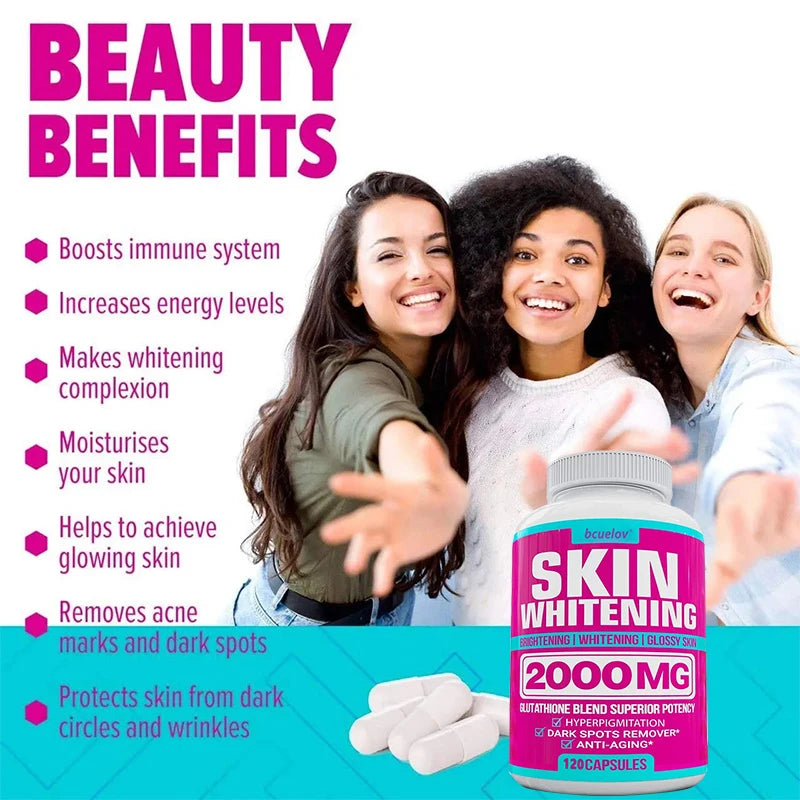 Bcuelov Glutathione Capsules – Skin Whitening, Anti-Aging & Antioxidant Support