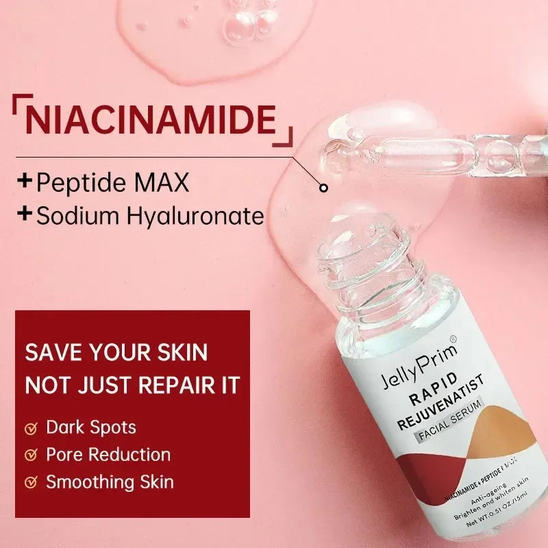 Pore Shrinking Face Serum Remove Dark Spots Face Whitening For Glowing Niacinamide Hyaluronic Acid Collagen Skin Care