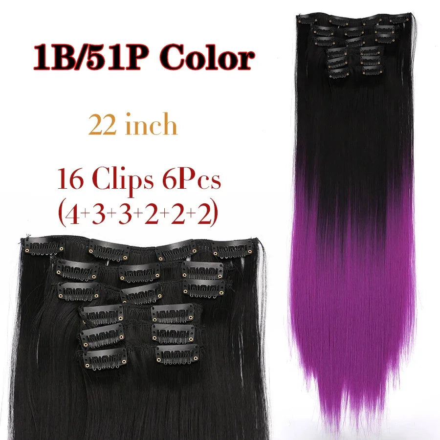 Alileader Synthetic Clip-on Hair Extensions Straight/Curly