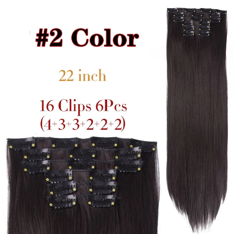 Alileader Synthetic Clip-on Hair Extensions Straight/Curly
