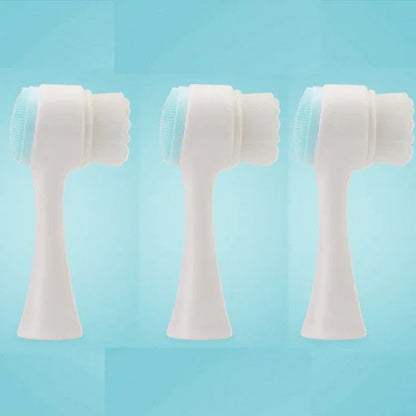 Silica Gel Double Sided Facial Brush Cleanser Skin Rejuvenation