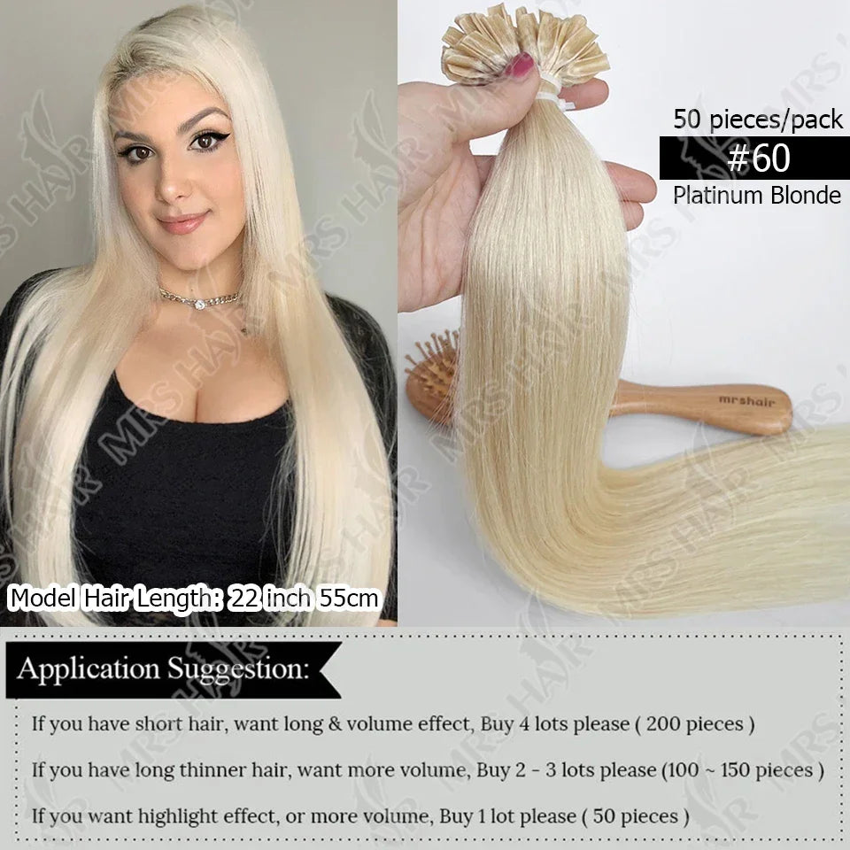Blonde Natural U Tip Fusion Hair Extensions