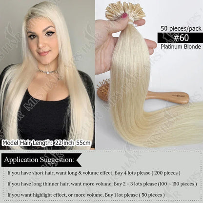 Blonde Natural U Tip Fusion Hair Extensions