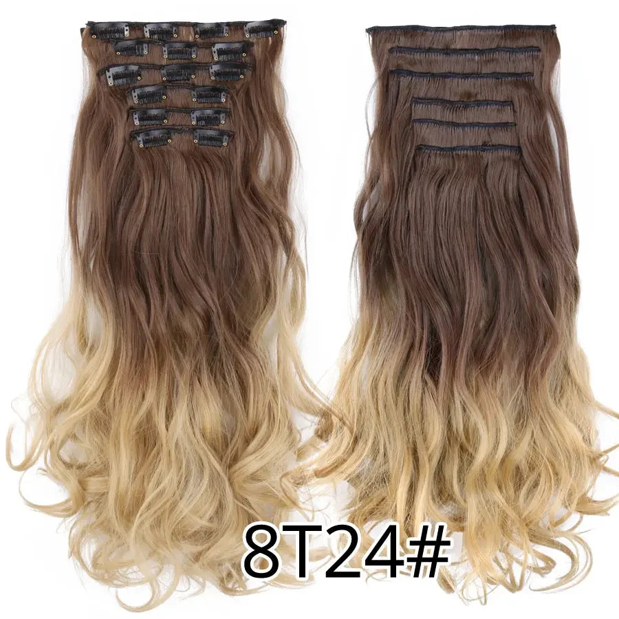 Alileader Synthetic Clip-on Hair Extensions Straight/Curly