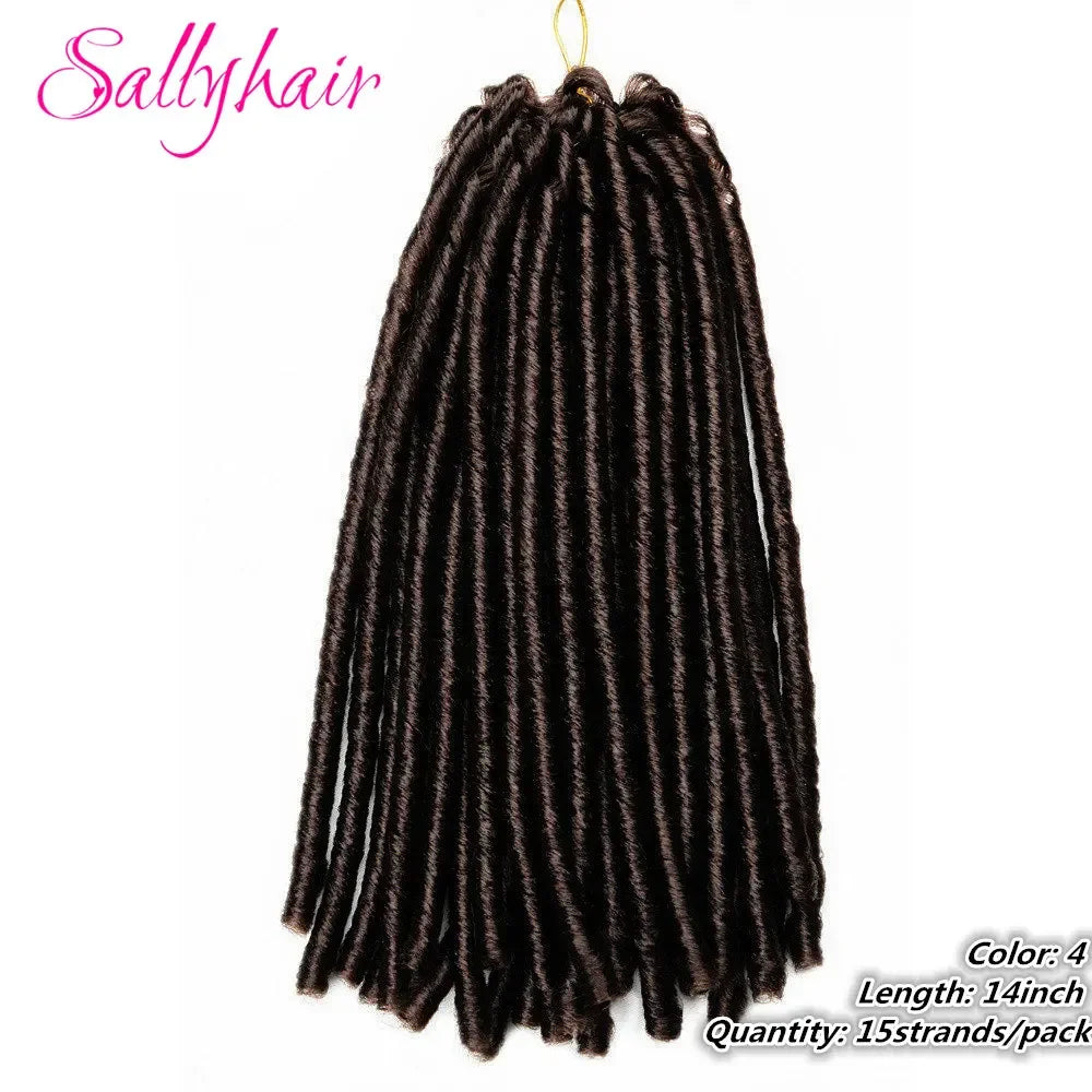 Sallyhair 14inch Synthetic Faux Soft Afro Dreadlock Crochet Braids