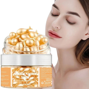 SAKSRAAR Fullerene Placenta Serum Capsules | Moisturizing, Whitening, Anti-Aging Face Serum for All Skin Types