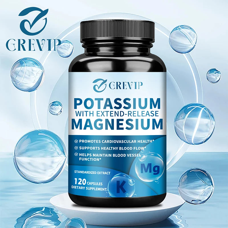 Potassium Magnesium - Support Bone Health, Muscle Spasms, Beauty, Improve Sleep Quality