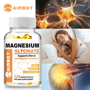 Magnesium Glycinate Capsules -  Support Bone Immune System,Heart Health Mineral Supplement Help Natural Sleep