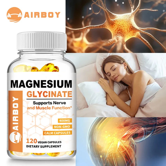 Magnesium Glycinate Capsules -  Support Bone Immune System,Heart Health Mineral Supplement Help Natural Sleep