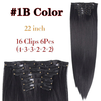 Alileader Synthetic Clip-on Hair Extensions Straight/Curly