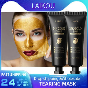 LAIKOU 24K Gold Snail Mask – Deep Cleansing, Moisturizing & Anti-Aging Peel Off Mask