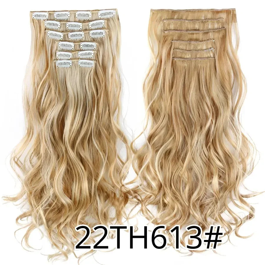 Alileader Synthetic Clip-on Hair Extensions Straight/Curly