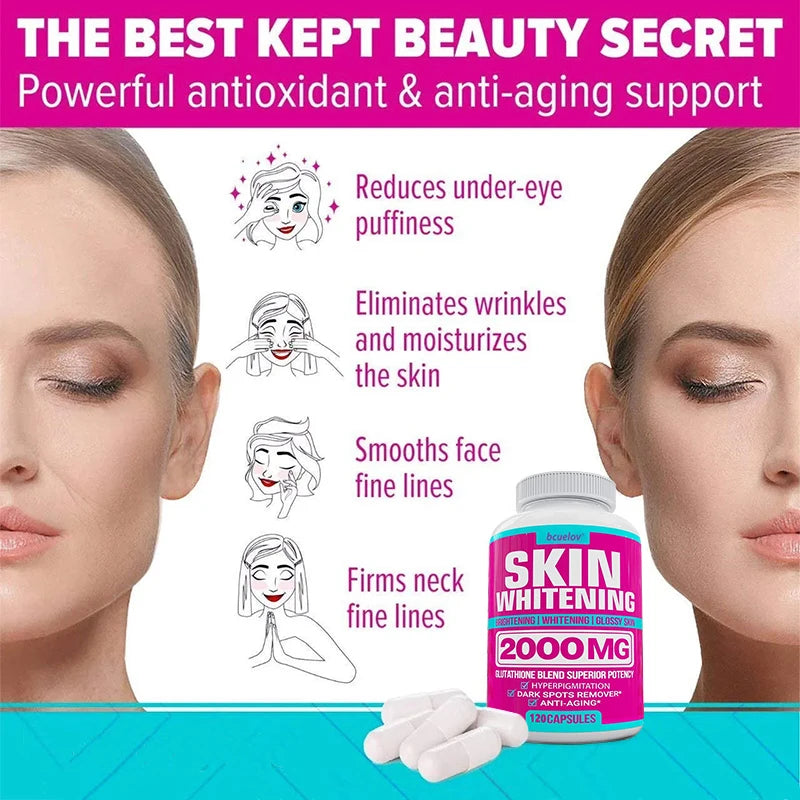 Bcuelov Glutathione Capsules – Skin Whitening, Anti-Aging & Antioxidant Support