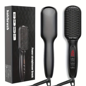 Ceramic Hair Straightener Brush for Smooth, Shiny Hair