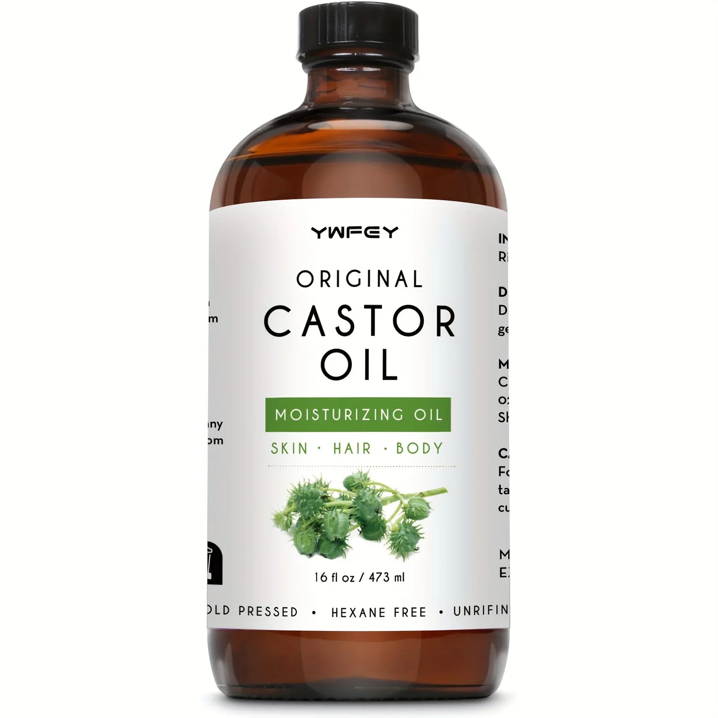 Castor Oil for Hair and Skin – 16oz Glass Bottle