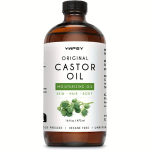 Castor Oil for Hair and Skin – 16oz Glass Bottle