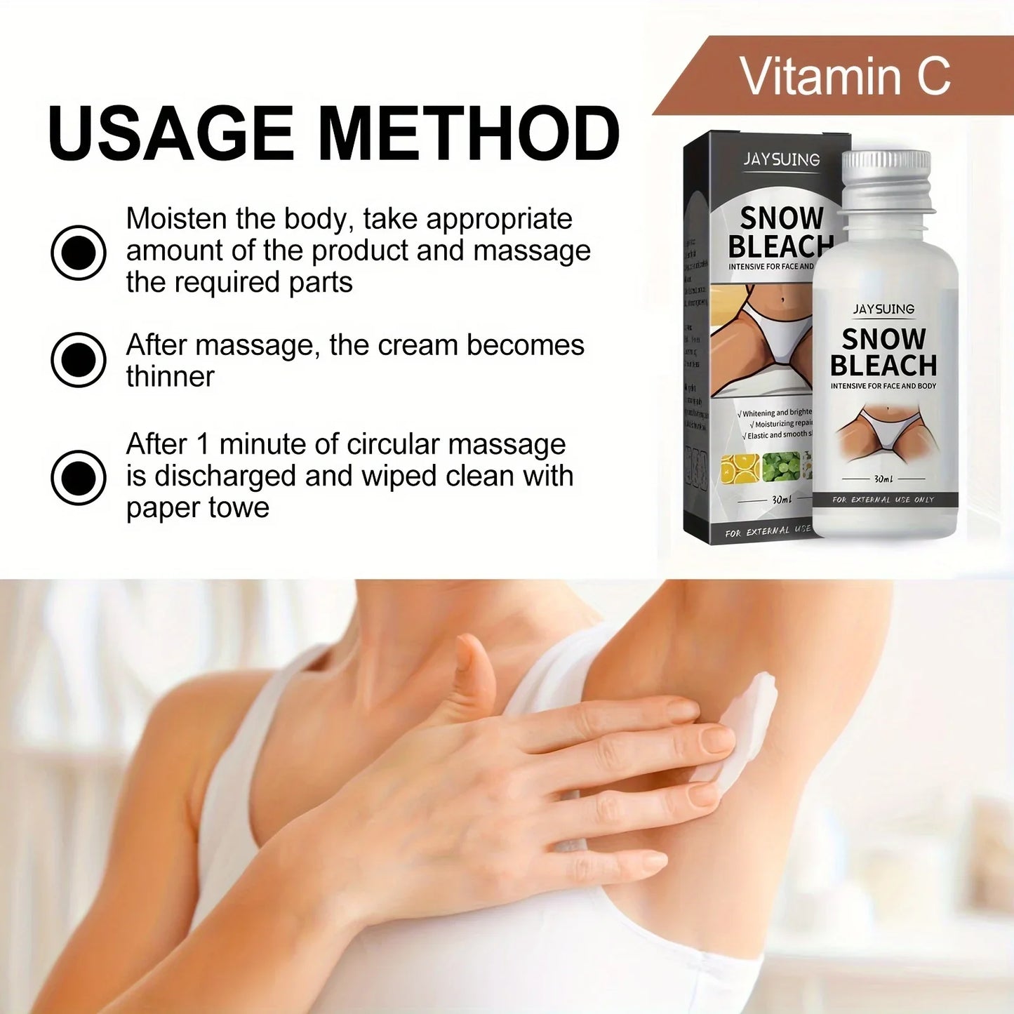 Vitamin C Cream for Face & Body – 1.06oz Whitening Moisturizer